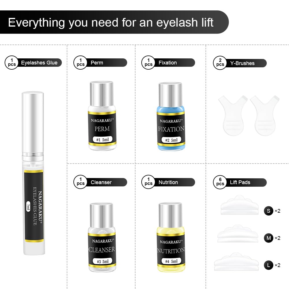 Набір для завивки вій NAGARAKU Eyelash Lifting Kit Напівперманентна завивка тривалістю 40-60 днів Професійний для салону, фото №5