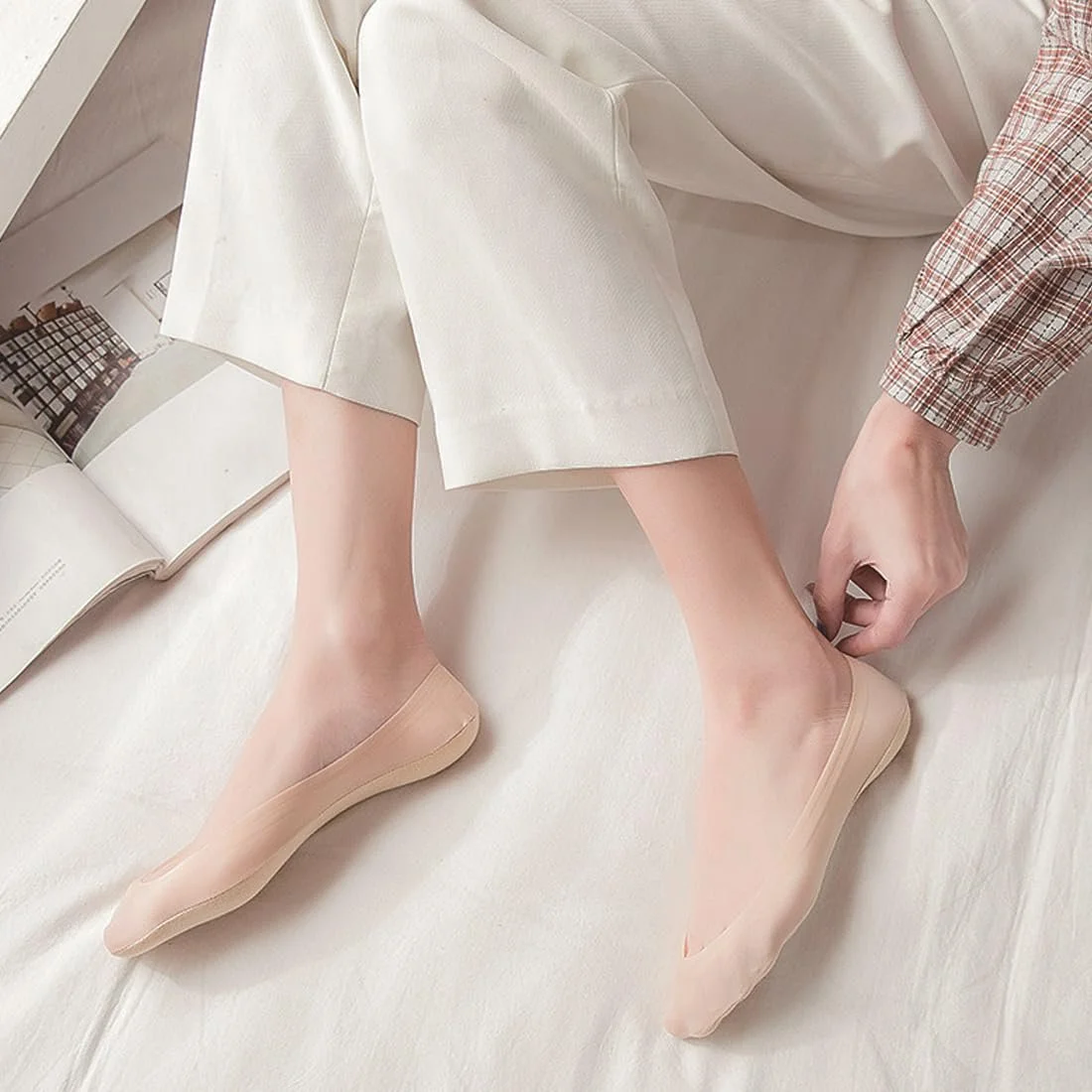 Носки-следки Ice Silk Черный и телесный цвет, 3 пары (35-39), фото №5 Носки-следки Ice Silk Черный и телесный цвет, 3 пары (35-39), фото №5