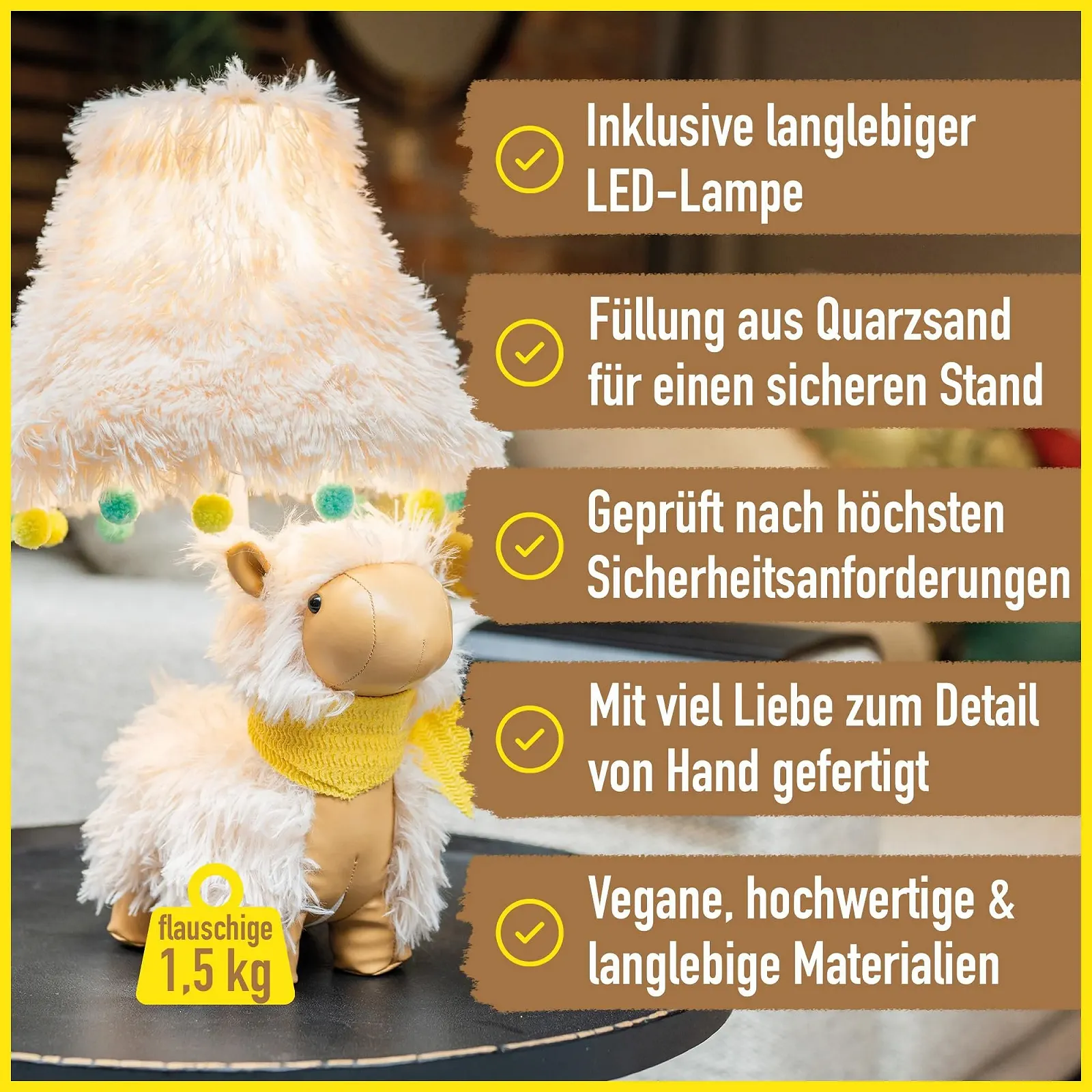 Настільна лампа Happy Lamps Alma LED декоративна ручної роботи 48 см Біла, фото №3