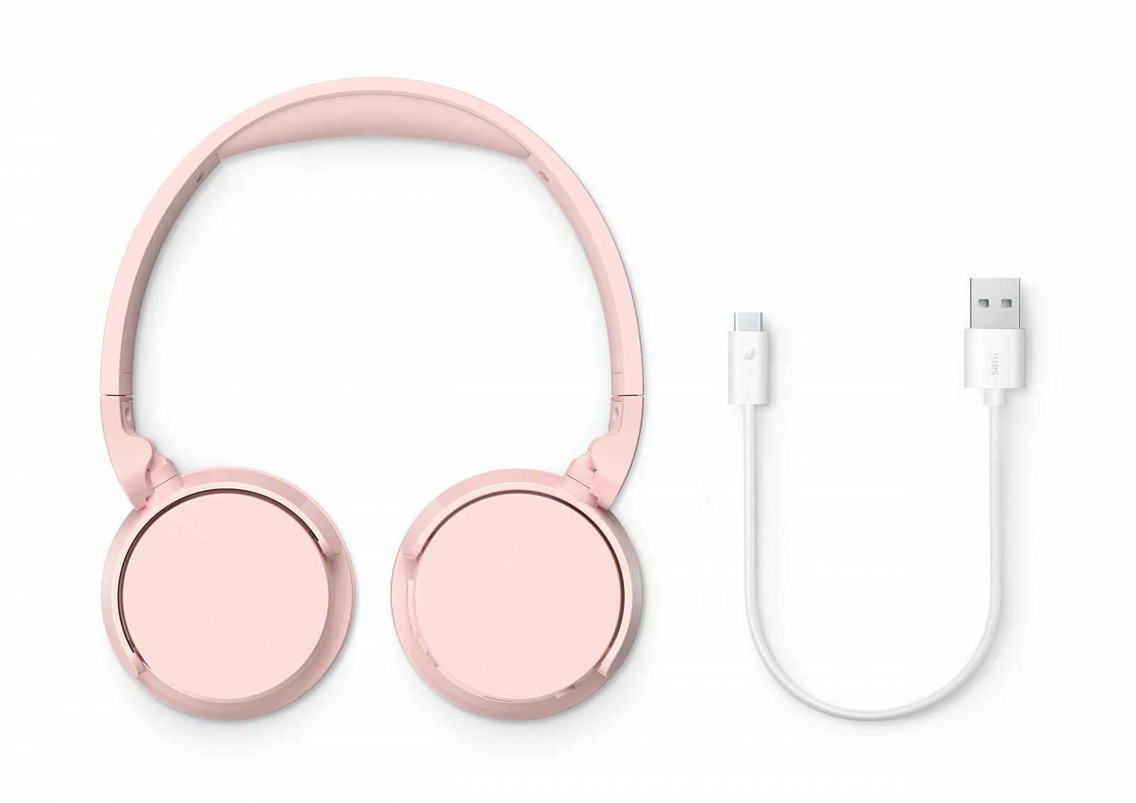 Bluetooth навушники Philips TAH4209PK легкі накладні бездротові з пасивним шумозаглушенням рожеві, фото №4