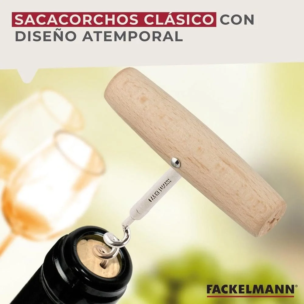 Штопор Fackelmann Fair Beech/Stainless Steel Бежевий/Сріблястий, 11 см, фото №3 Штопор Fackelmann Fair Beech/Stainless Steel Бежевий/Сріблястий, 11 см, фото №3