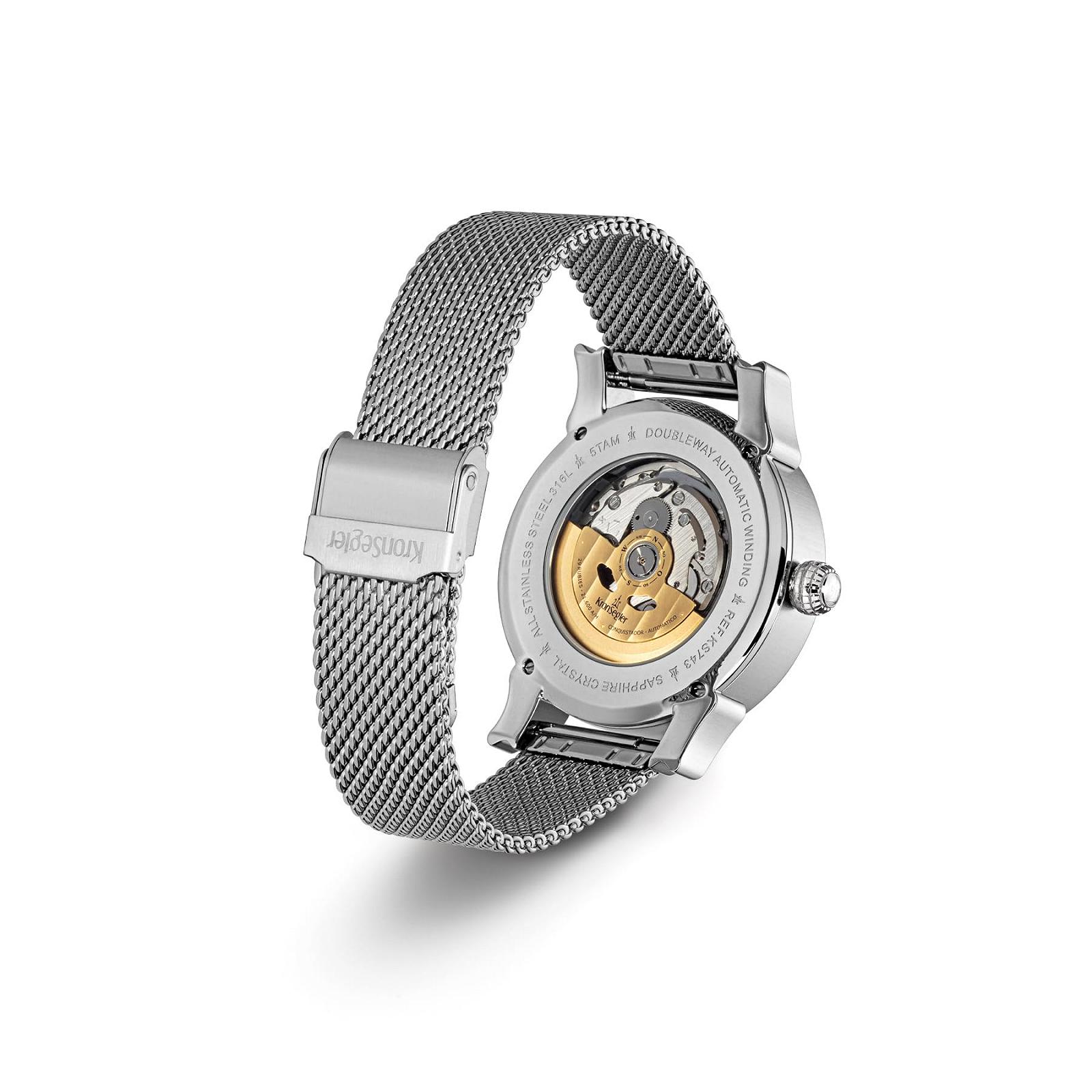 Чоловічий годинник Kronsegler Conquistador Automatic Steel Tierra Milanese, браслет, фото №4
