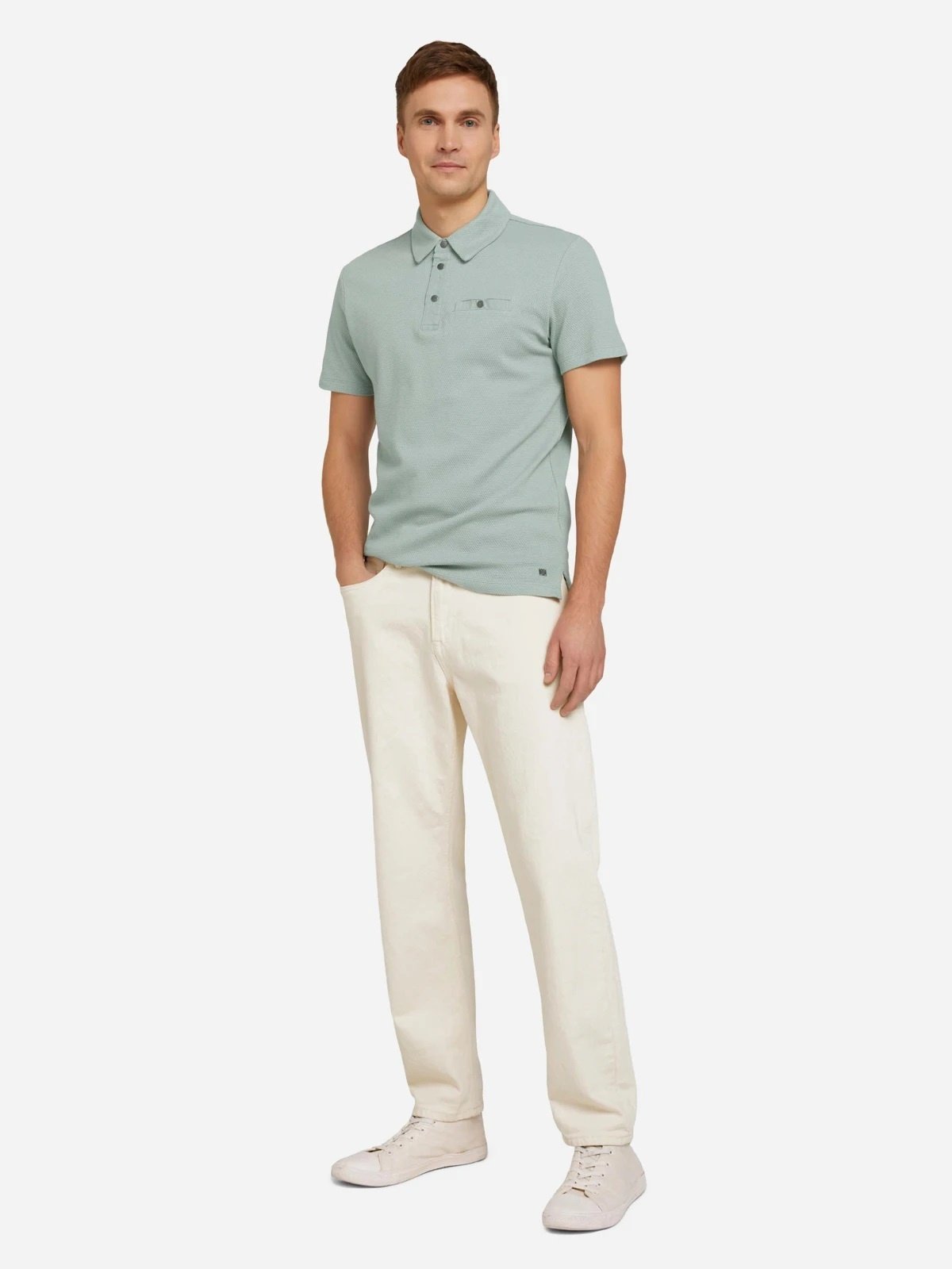 Поло structured polo with pocket 1030388XX1012960 Tom Tailor Сірий 2XL, фото №4