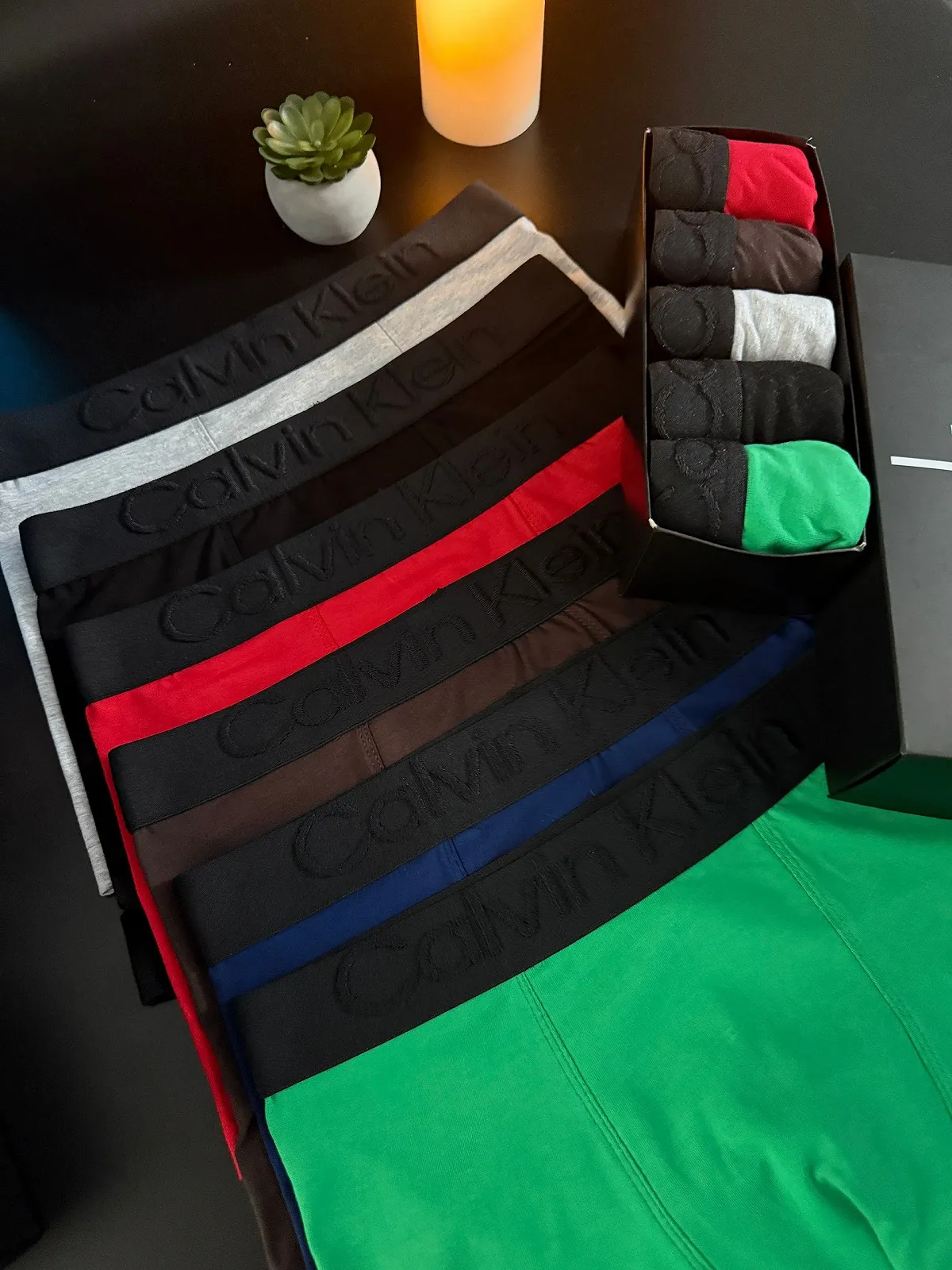 Мужские боксёрские трусы комплект Calvin Klein разноцветные, фото №3