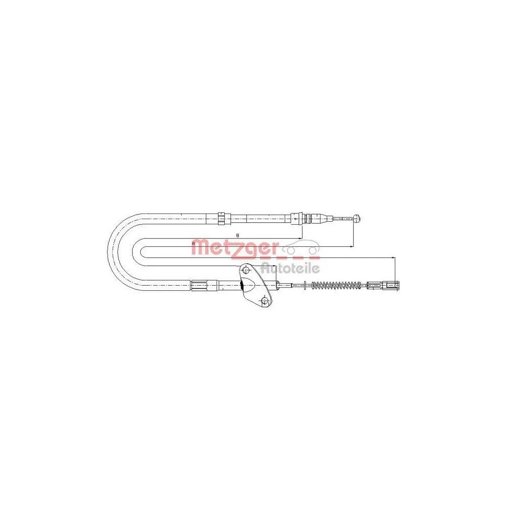 Трос стоянкового гальма METZGER 10.9871 для MERCEDES-BENZ задній правий, фото №1