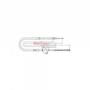 Трос стояночного тормоза METZGER 10.9871 для MERCEDES-BENZ задний правый - Фото 1