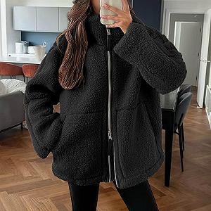 Куртка Teddy Fleece Женская Теплая Зимняя Куртка Teddy Fleece с Карманами на Молнии Зимнее Пальто Плюшевая Куртка synthetic.ua - Фото 1