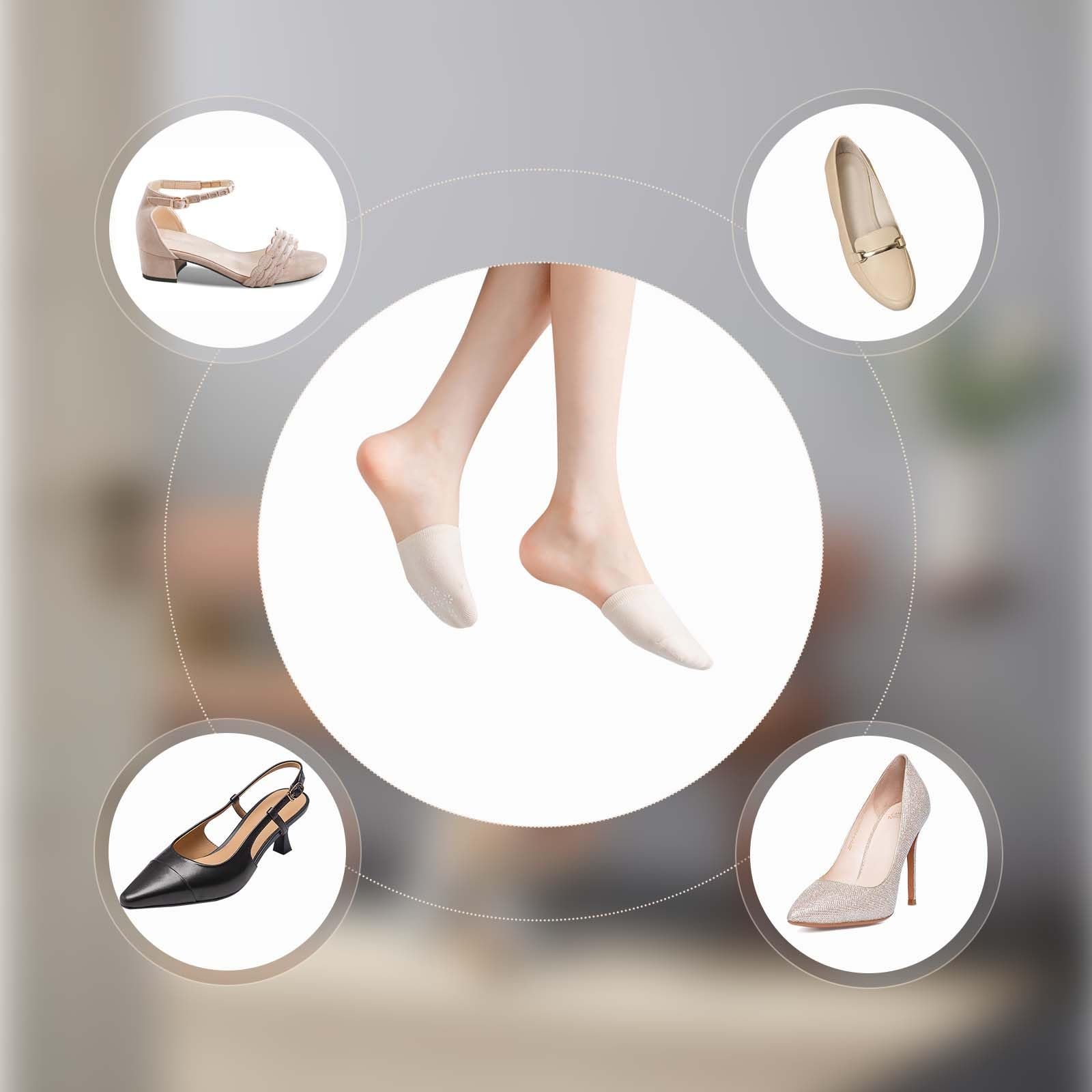 Носки с пальцами, женские носки-невидимки, короткие носки, женские носки с пальцами, невидимые нескользящие носки для высоких каблуков, для балета, фото №7