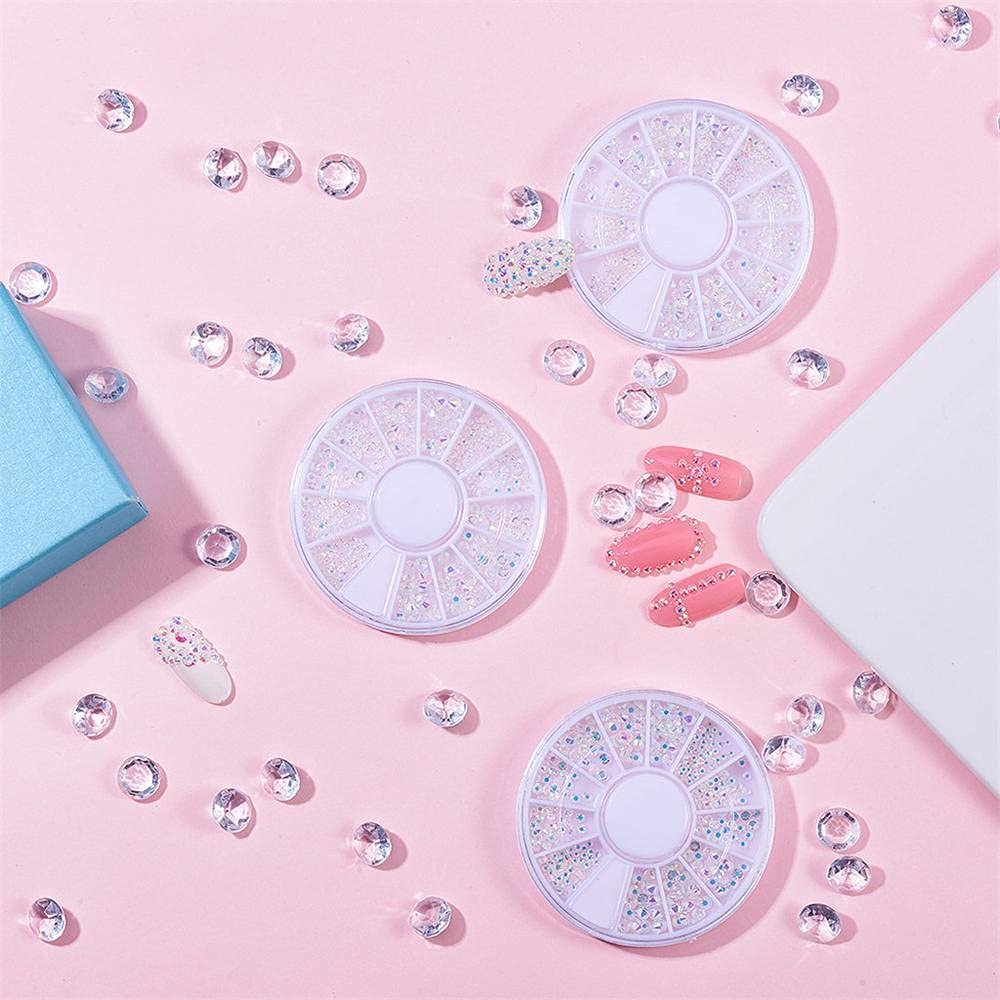 Кристаллы для ногтей, набор бисера и драгоценных камней для дизайна ногтей, 1 коробка (12 ячеек), фото №5