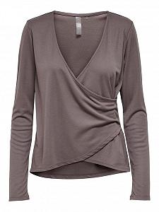 Топ із запахом ONPNORI LS WRAP TOP 15236598-Sparrow Only Play Темно-коричневий S - Фото 1