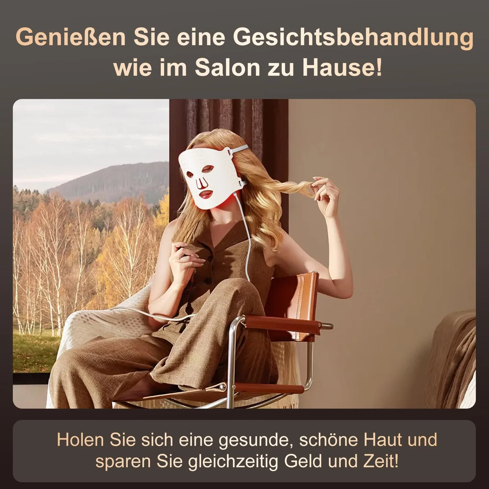 LED Маска для обличчя Profey 7 кольорів, Маска з червоним світлом, Перезаряджувана LED маска для омолодження шкіри, фото №4