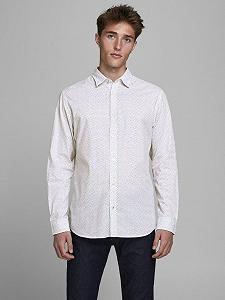 Рубашка Jack&Jones JJEPLAIN POPLIN L/S AU20 NOOS 12173241 Tango Red белая 2XL synthetic.ua - Фото 1