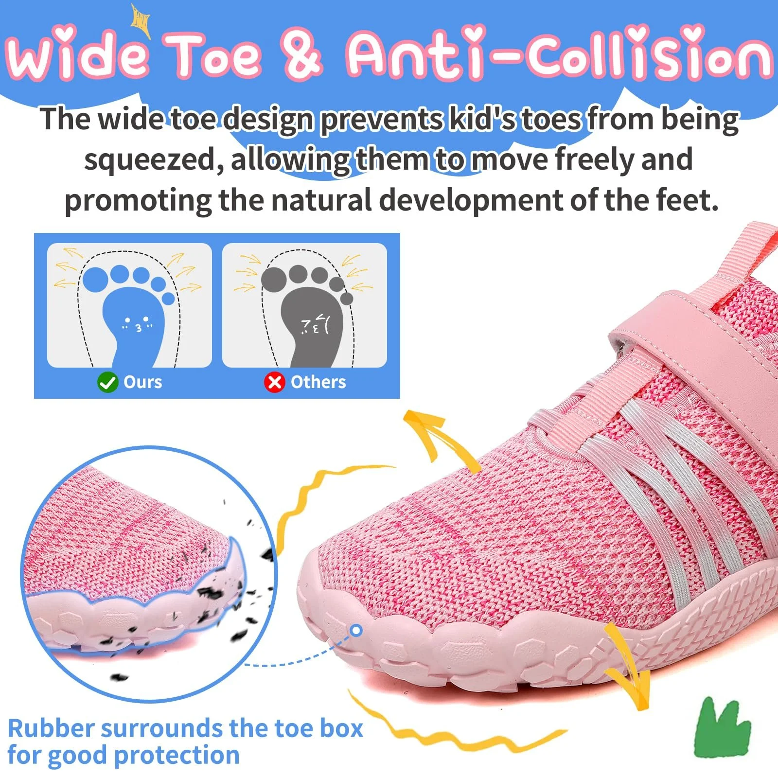 Детская Кроссовки для босоножек MIFAWA, минималистичные кроссовки и девочек с широким носком и нулевым перепадом, Кроссовки для водных видов спорта, Кроссовки для плавания, идеально подходит в качестве аксессуара для купания, пляжа или плавания, размер 26-37, фото №3