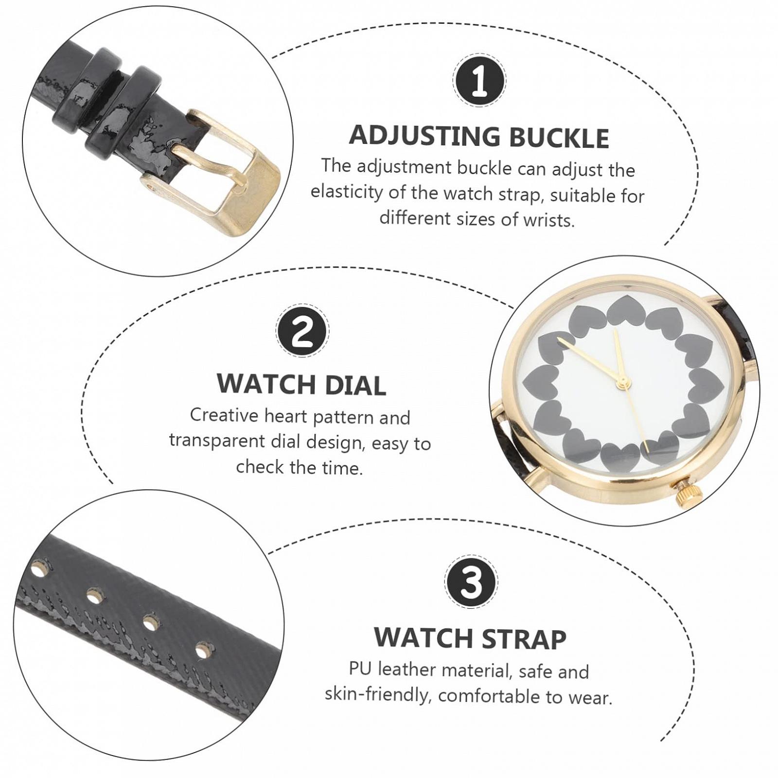 Кварцовий годинник LIFKOME Жіночий годинник Класичний годинник з браслетом Чорний, фото №6