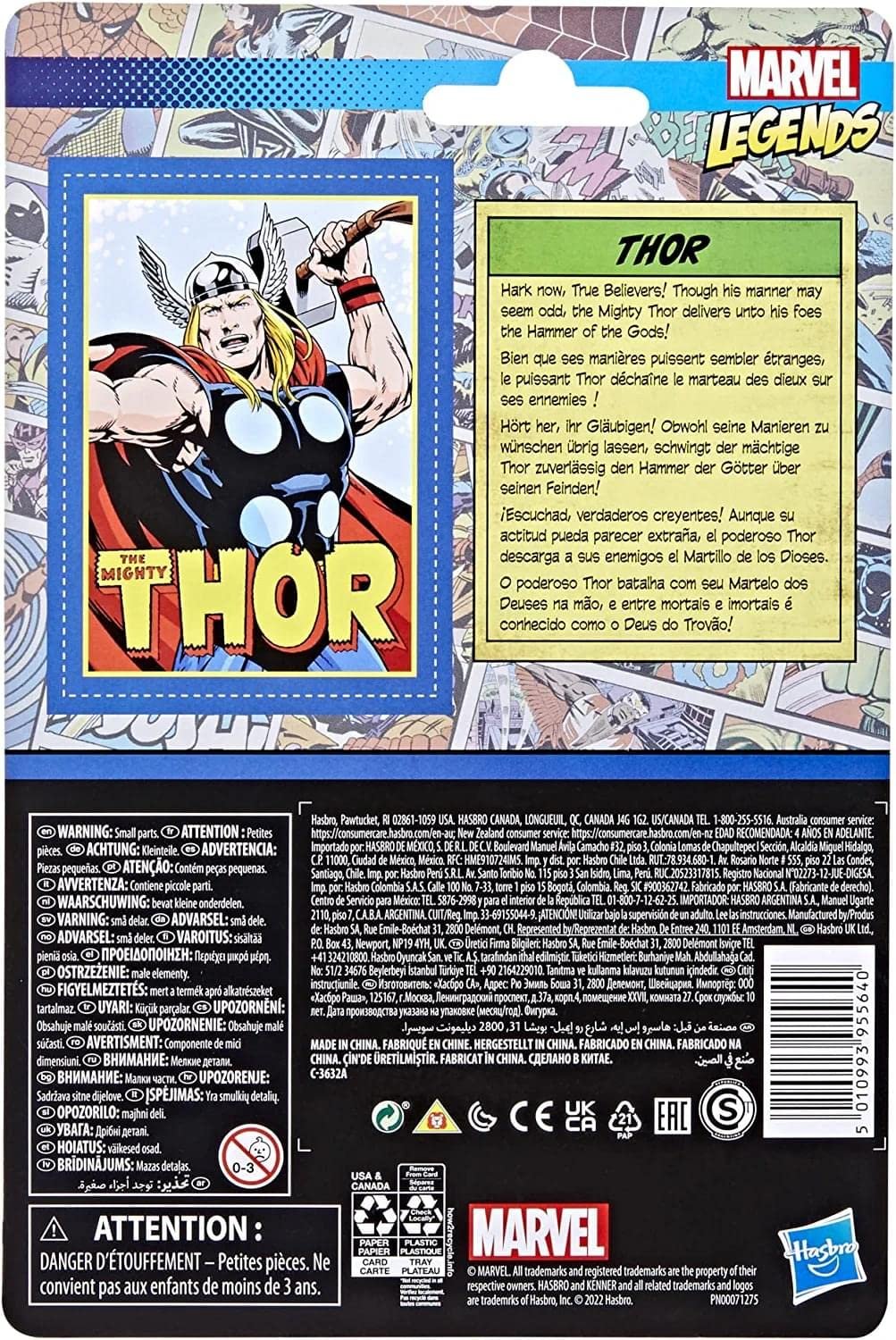 Фигурка Thor Hasbro Marvel Legends Series Retro 375 Collection, 9,5 см, 1 аксессуар, фото №3