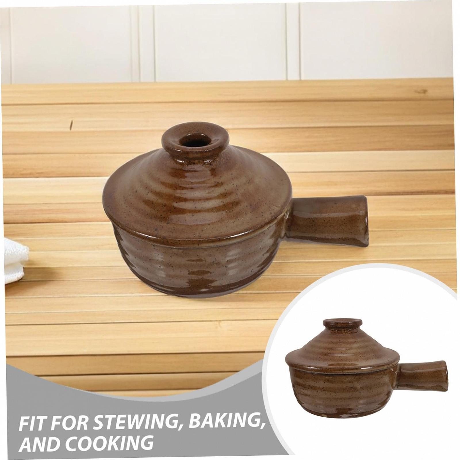 Набор горшков 2 шт. керамических с крышкой для микроволновой печи круглые, фото №3