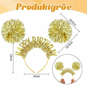 Обруч З Днем народження Golden "Happy Birthday" synthetic.ua - Фото 1