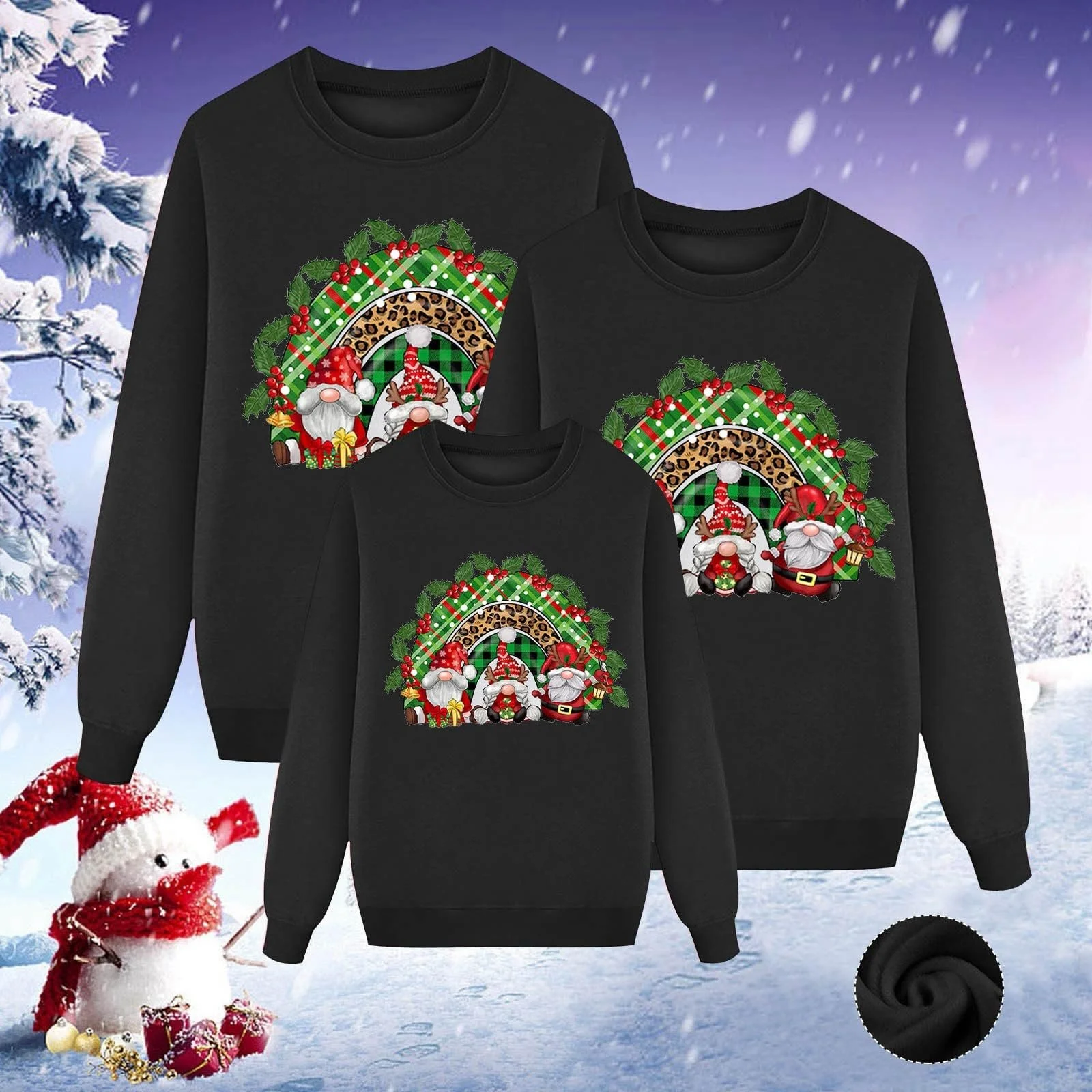 Рождественский свитер Eauptffy, семейный набор, рождественский свитер для пар, семейный свитер, рождественский свитер с круглым вырезом, унисекс, зимний свитер, рождественская футболка с принтом елки, фото №5 Рождественский свитер Eauptffy, семейный набор, рождественский свитер для пар, семейный свитер, рождественский свитер с круглым вырезом, унисекс, зимний свитер, рождественская футболка с принтом елки, фото №5