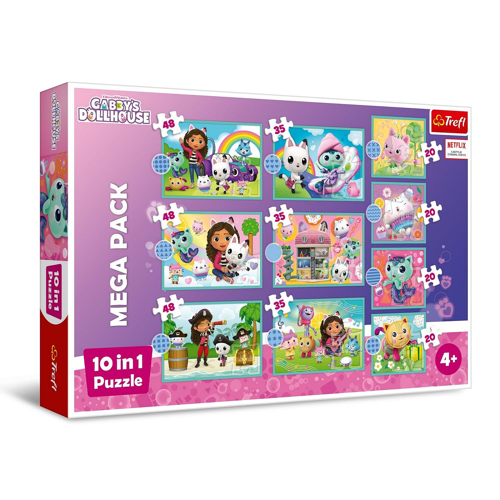 Набор пазлов Trefl Gabby's Dollhouse In the Gabby World 10-в-1 от 12 до 48 элементов от 4 лет, фото №1