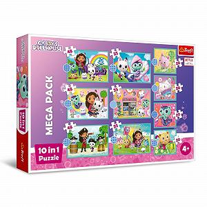 Набор пазлов Trefl Gabby's Dollhouse In the Gabby World 10-в-1 от 12 до 48 элементов от 4 лет - Фото 1