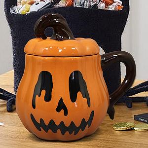 Кухоль Teksome Гарбуз Керамічний з кришкою 350 мл synthetic.ua - Фото 1