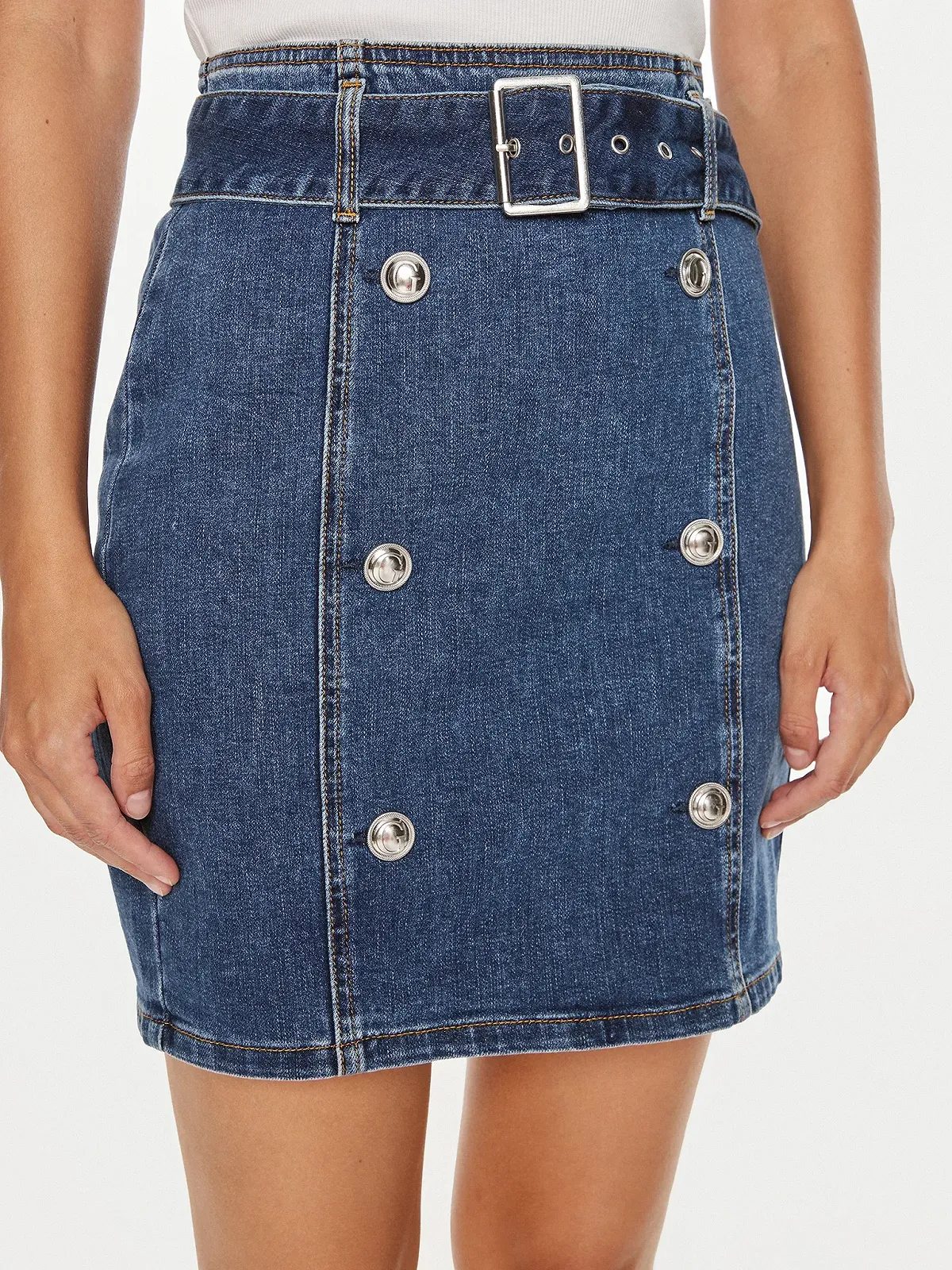 Женская джинсовая юбка GUESS JEANS / Синяя / Размер 27, фото №5