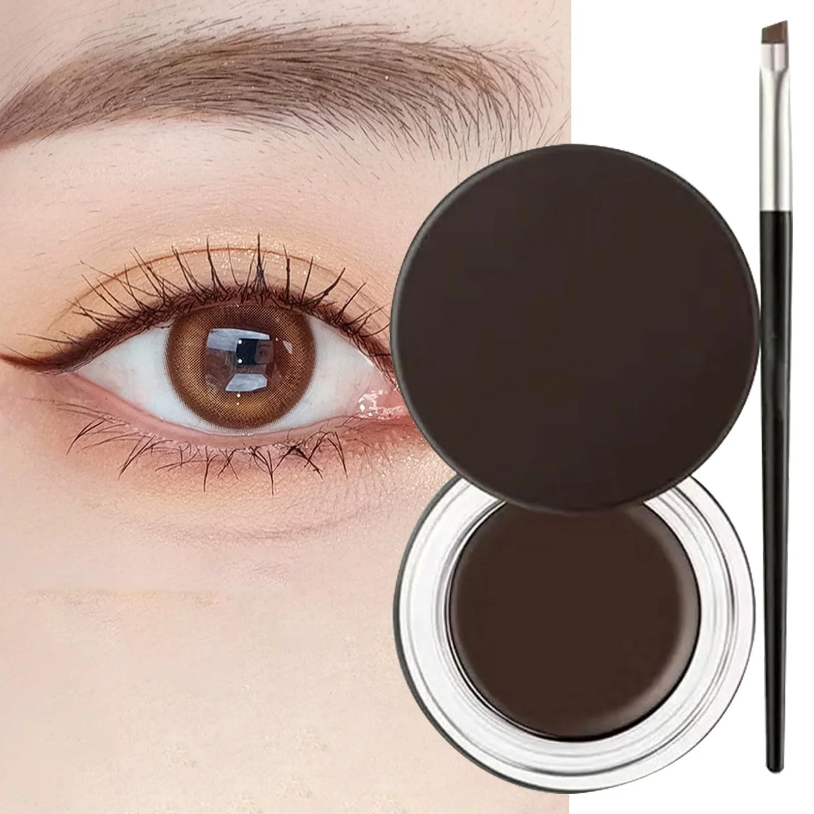 Підводка JCUGSBS Waterproof Gel Eyeliner Set Гелева Водостійка З Кистями Коричневий, фото №7 Підводка JCUGSBS Waterproof Gel Eyeliner Set Гелева Водостійка З Кистями Коричневий, фото №7