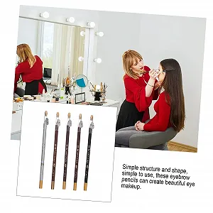 Карандаш для глаз minkissy, 5 шт, точилка, коричневый synthetic.ua - Фото 1