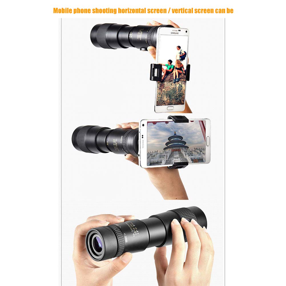 Монокуляр BASOYO Telescope Adult 10-300x40mm Zoom HD Waterproof Compact с держателем для смартфона и набором штатива для походов, фото №6