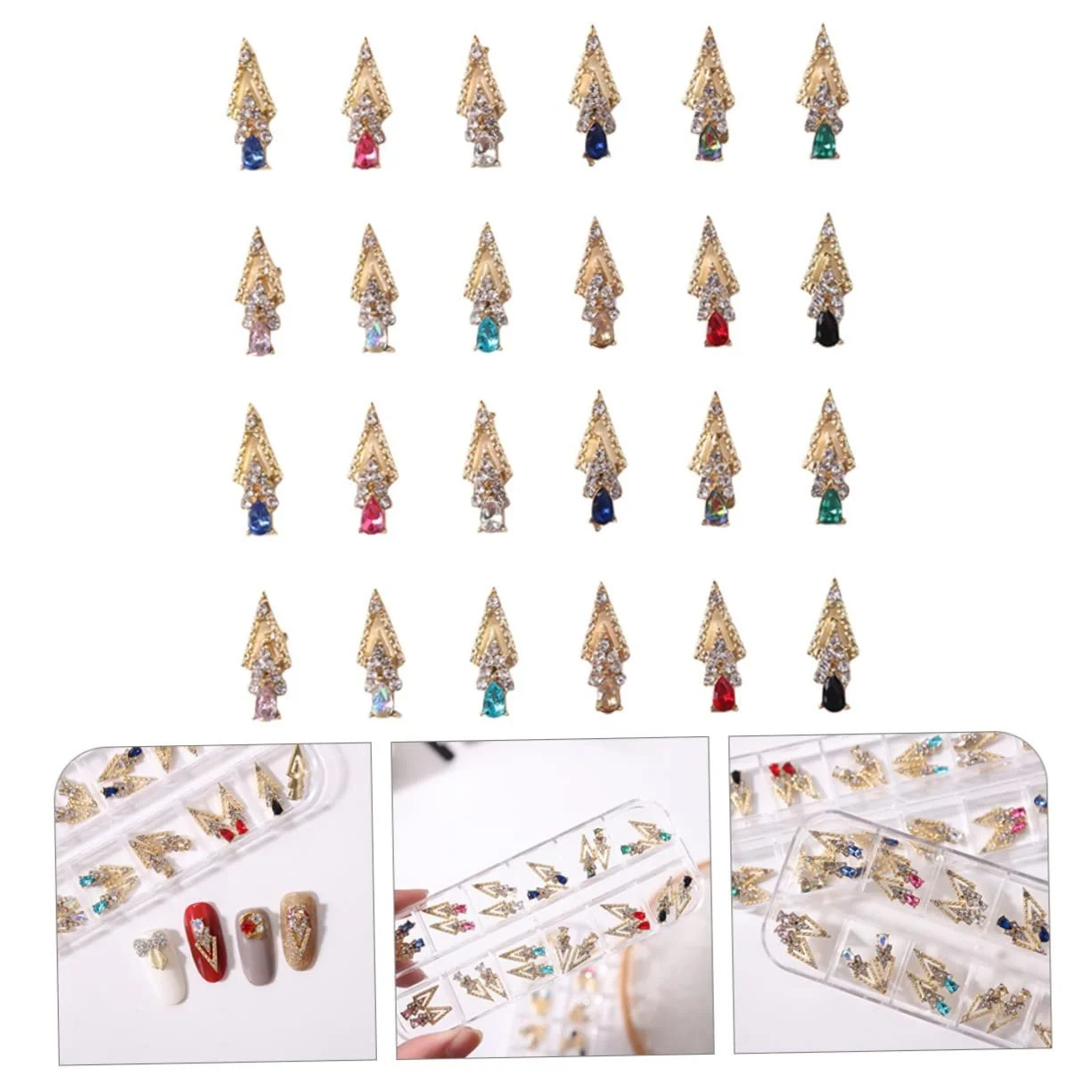 Украшения для ногтей FRCOLOR 48 шт., стразы, блестящие украшения для ногтей для стильных ногтей для маникюра, нейл-арта и вечеринок, фото №5