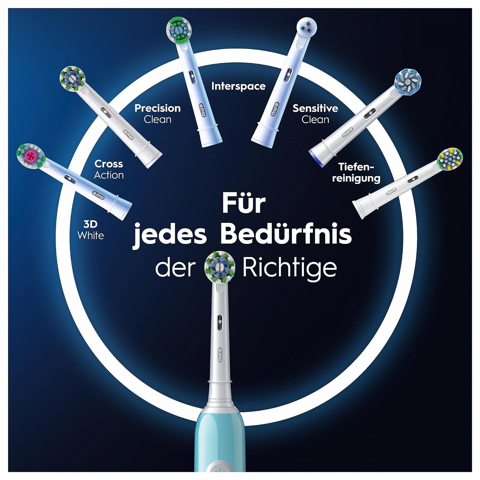 Зубна щітка електрична Oral-B Pro Series 1, 3 режими, датчик тиску, дорожній футляр, синій, фото №4