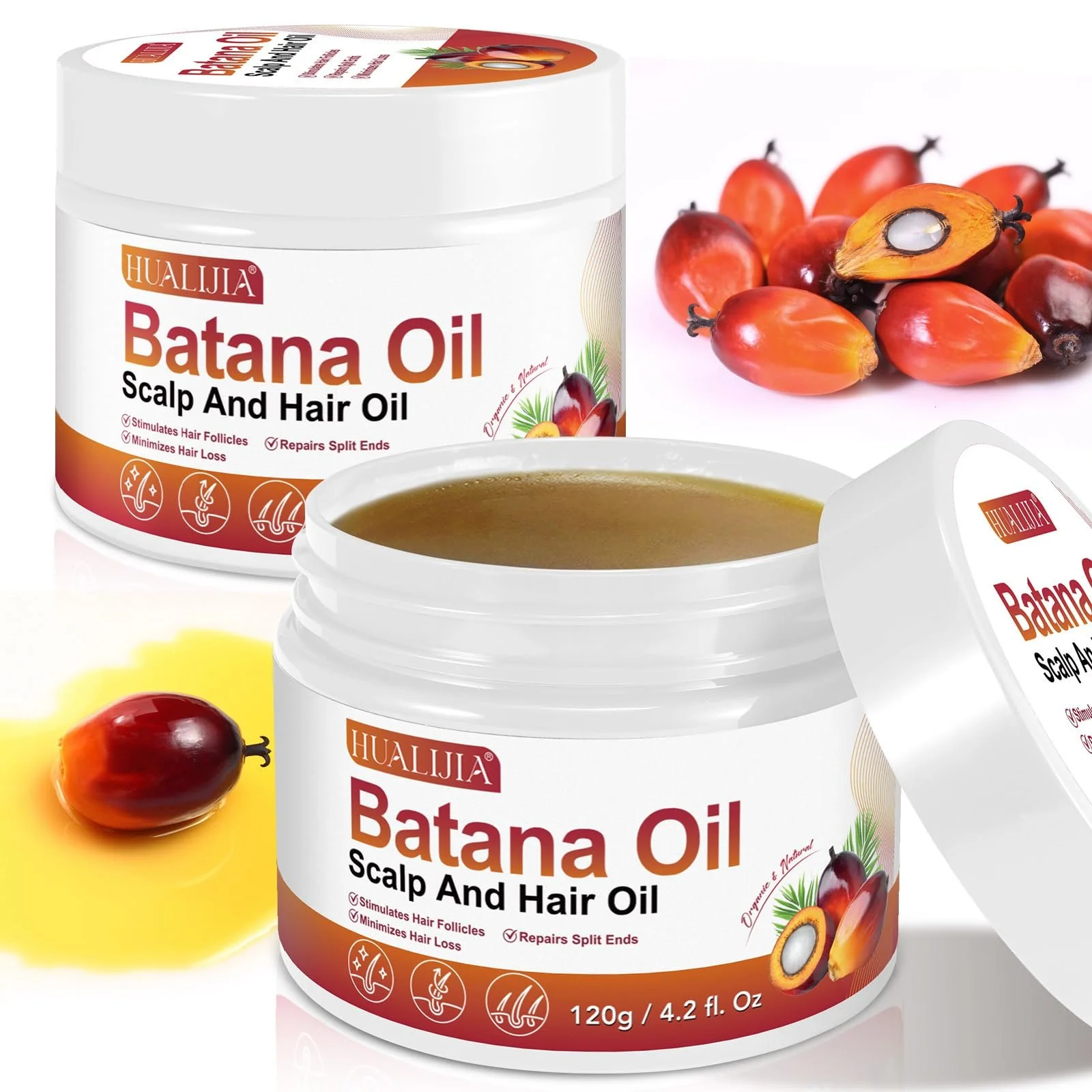 Олія Batana холодного віджиму, 2 шт, Стимулює ріст волосся, фото №1