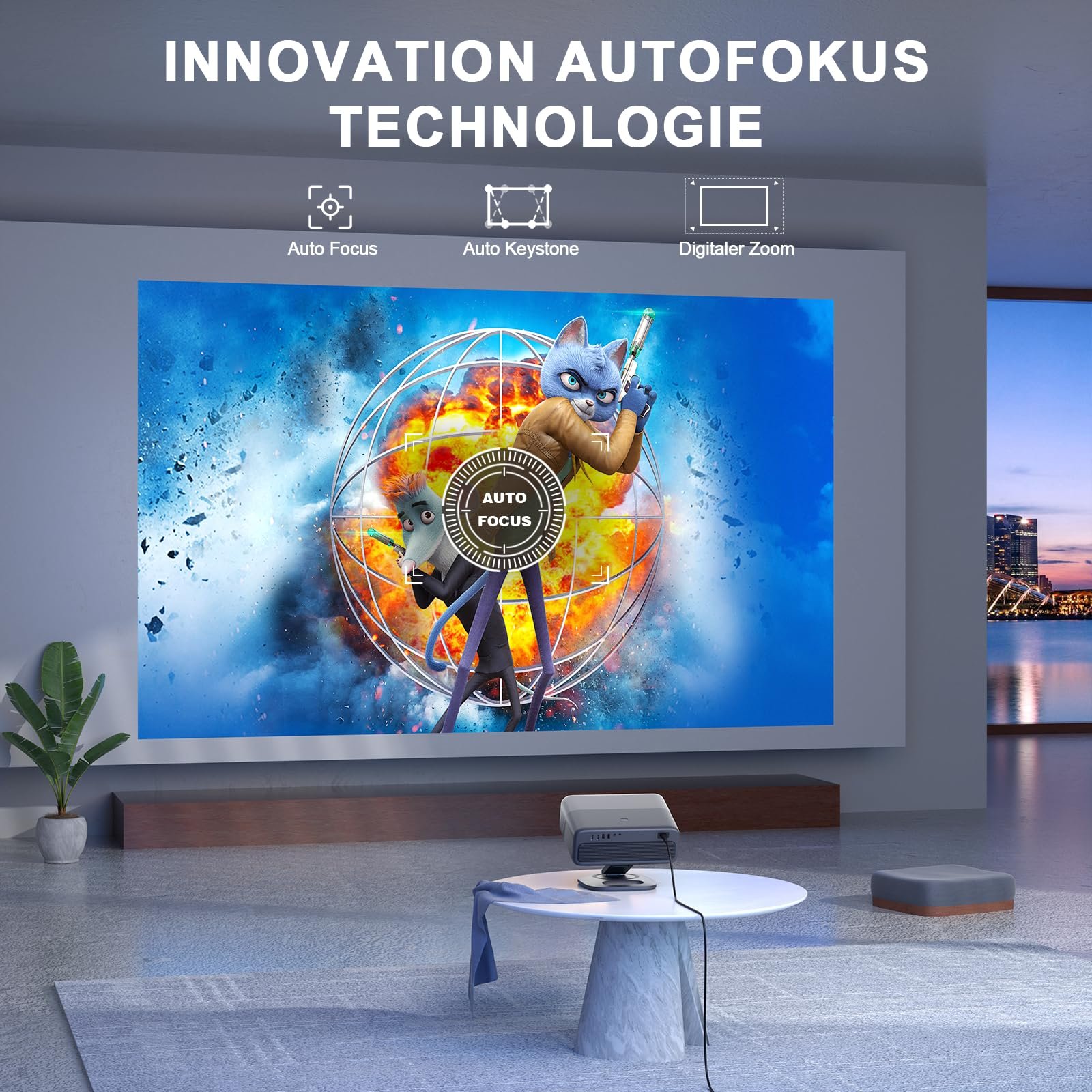 Проектор Smart VISSPL 4K WiFi6 Bluetooth, фото №3