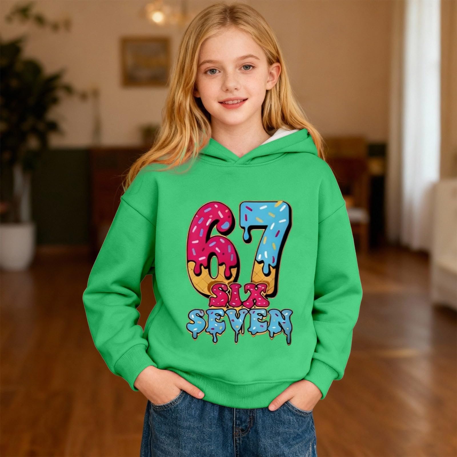 Худі Generisch Для Хлопчиків Дівчаток Толстовка Six Seven, фото №3