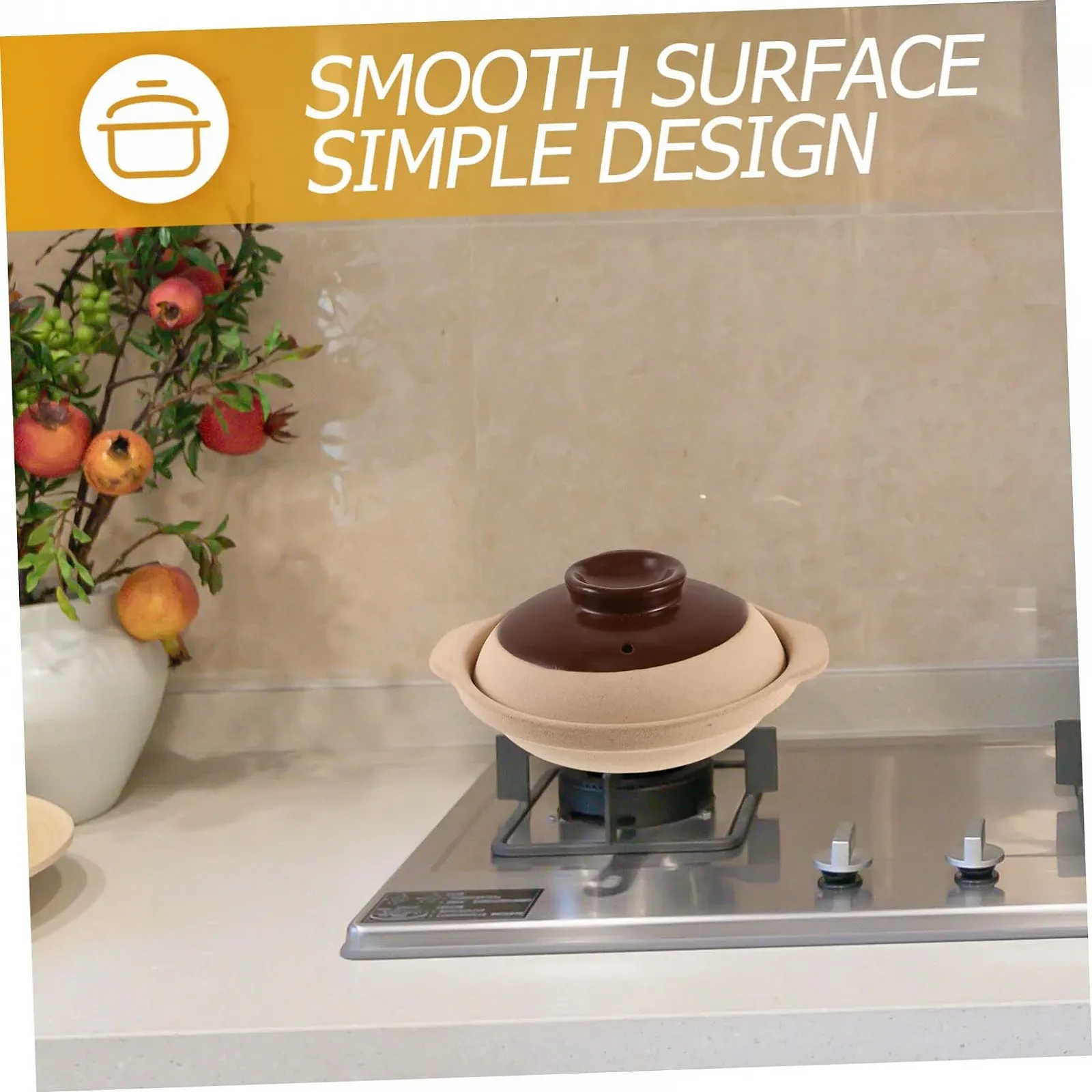 Кастрюля-жаровня Mobestech Керамическая с крышкой Хорошее удержание тепла Кислото- и щелочестойкая, фото №5