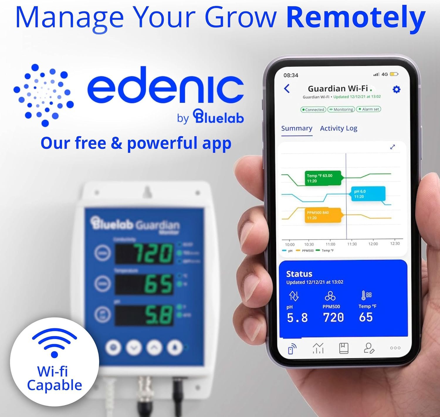 Монітор для вимірювання якості води Bluelab Guardian Wi-Fi, фото №2 Монітор для вимірювання якості води Bluelab Guardian Wi-Fi, фото №2