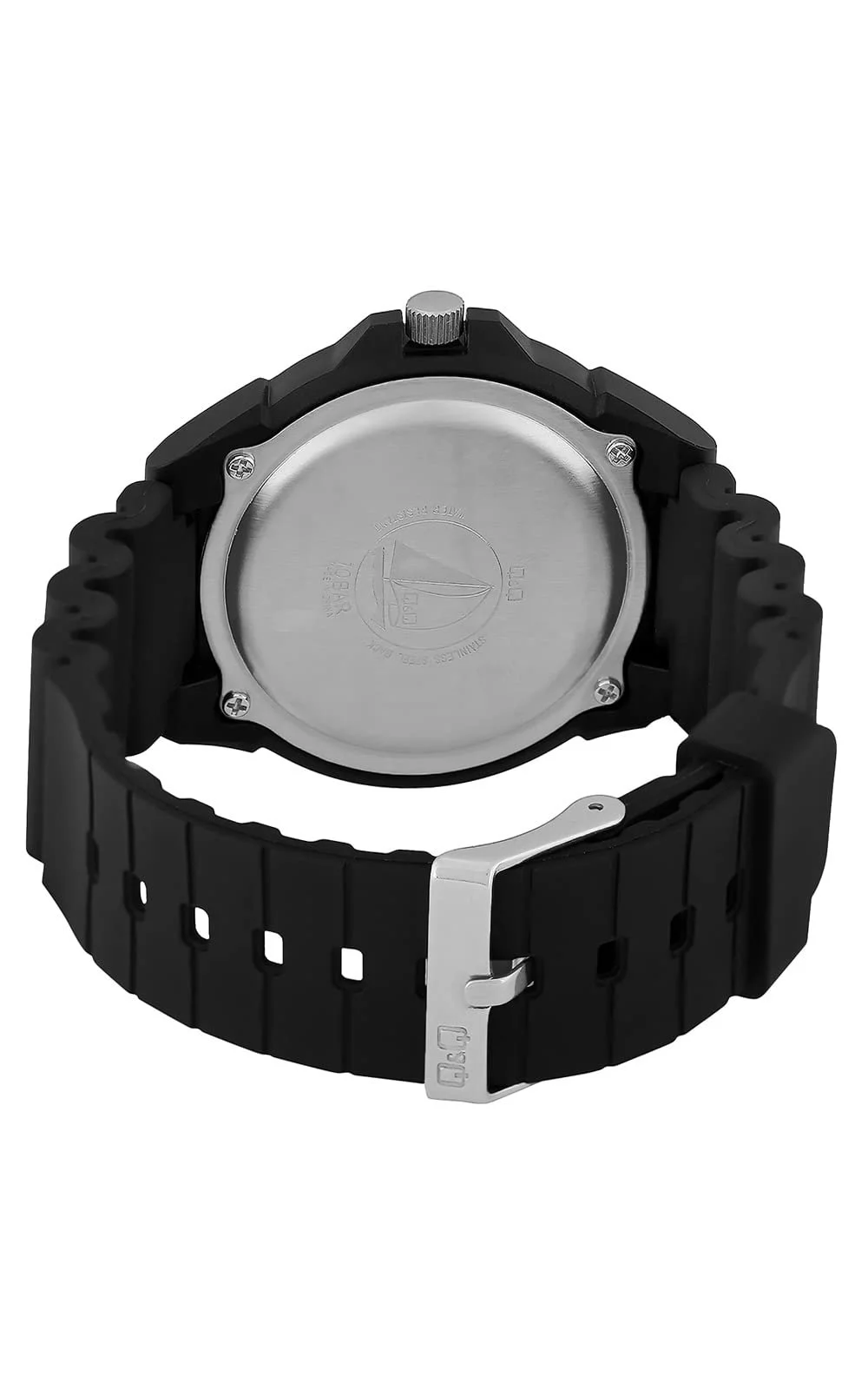 Годинник Чоловічий Q&Q Силіконовий З Пряжкою 10 Bar Чорний Аналоговий Кварцовий, фото №3