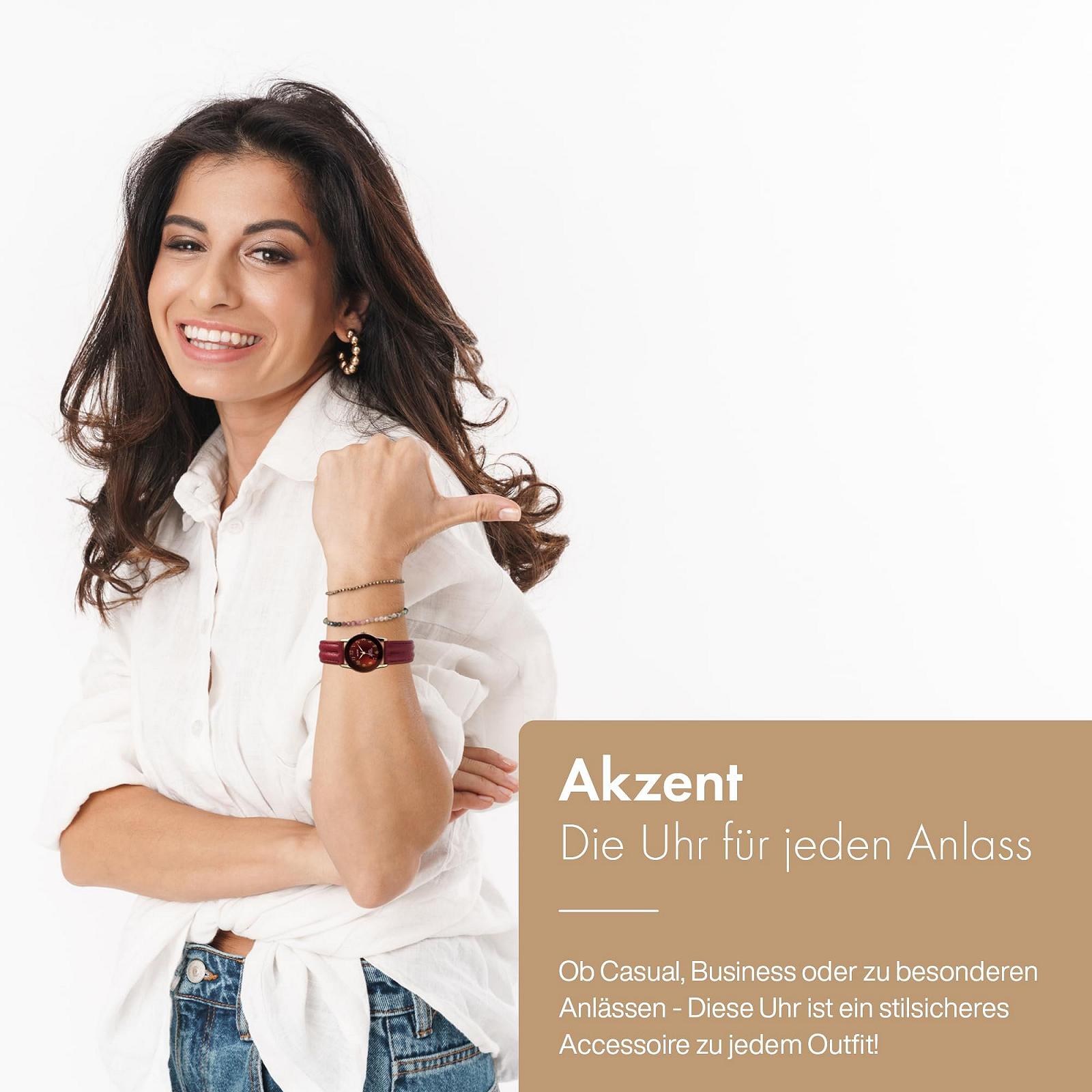 Женские часы Akzent Искусственная кожа Пряжка Аналоговый Кварц 1900273, фото №5