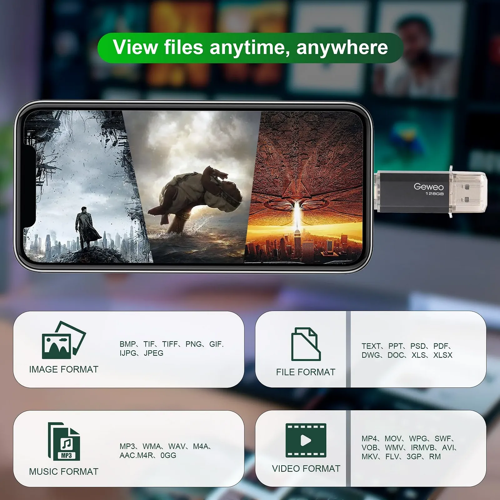 USB-накопичувач OTG 2 в 1 128 ГБ Type-C USB 2.0 Чорний, фото №6 USB-накопичувач OTG 2 в 1 128 ГБ Type-C USB 2.0 Чорний, фото №6