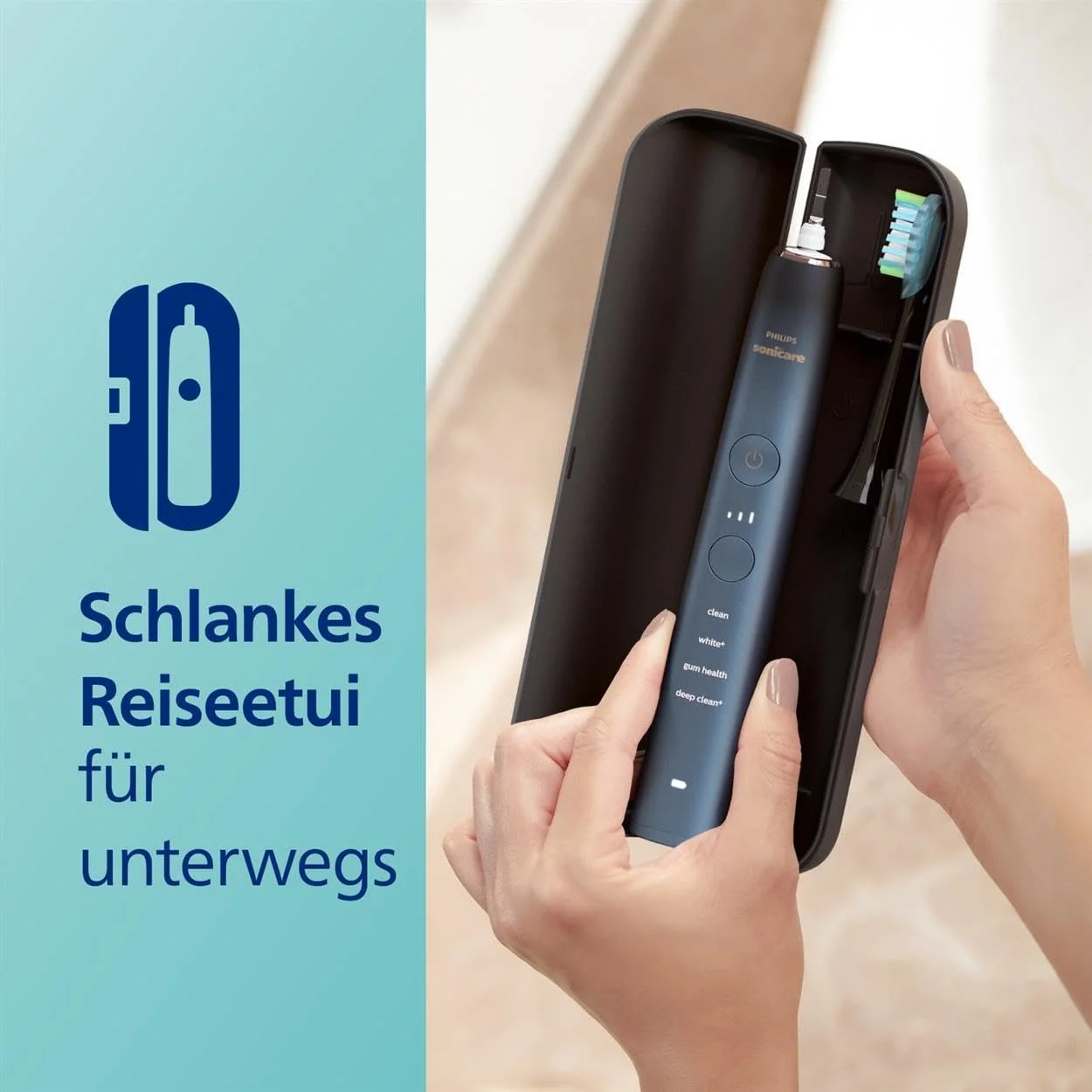 Электрическая зубная щетка Philips Sonicare DiamondClean 9000 Series HX9911/89 Special Edition C3 Premium Plaque Control Темно-синяя, фото №7