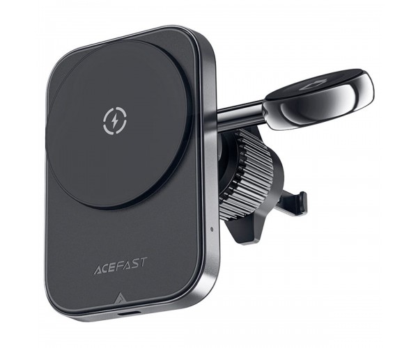Тримач для мобiльного з БЗП ACEFAST D18 in-car 2-in-1 magnetic wireless charging holder Black, фото №3 Тримач для мобiльного з БЗП ACEFAST D18 in-car 2-in-1 magnetic wireless charging holder Black, фото №3