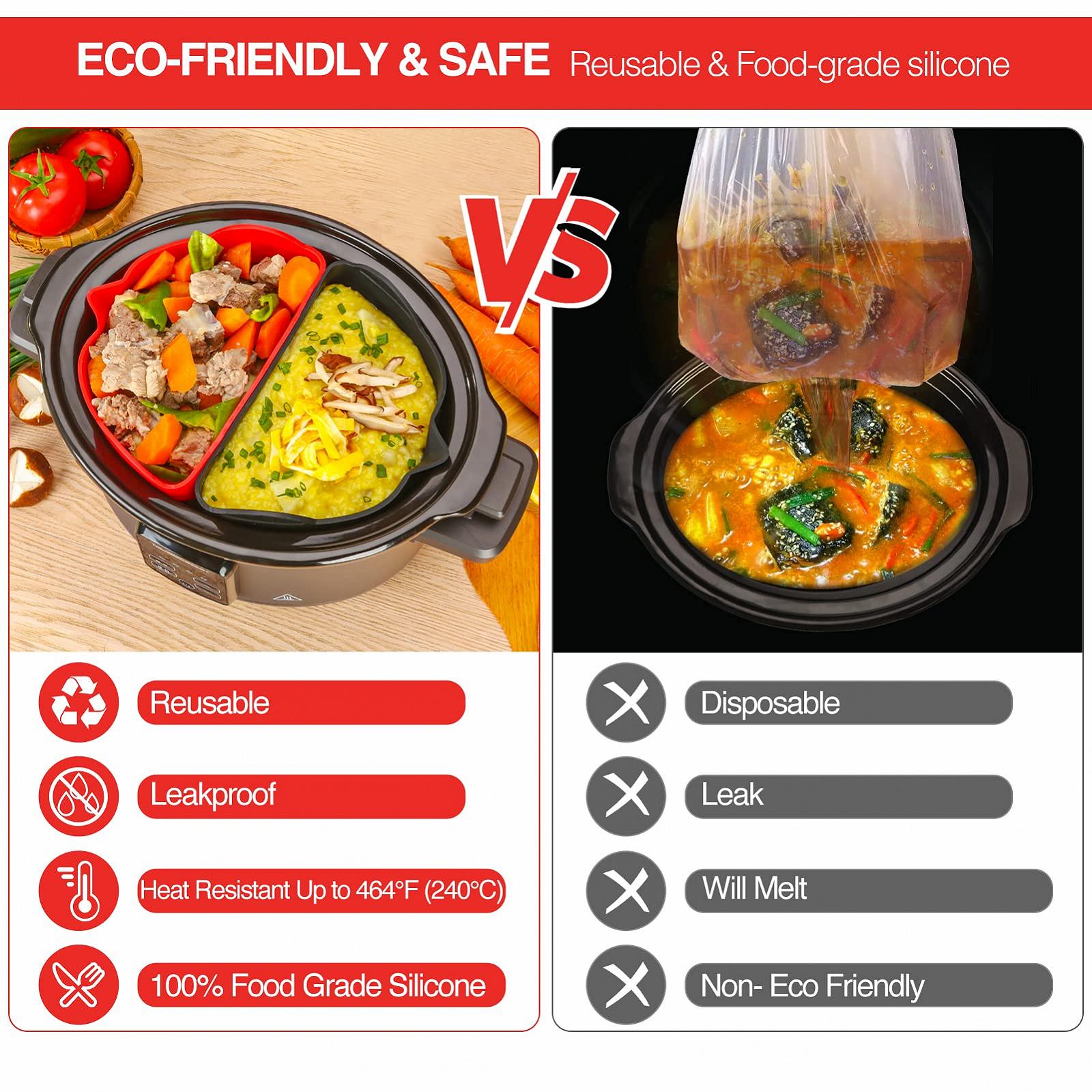 Перегородки для повільноварки Eco Friendly Silicone Блакитний Сірий 6-8 Кварти, фото №3