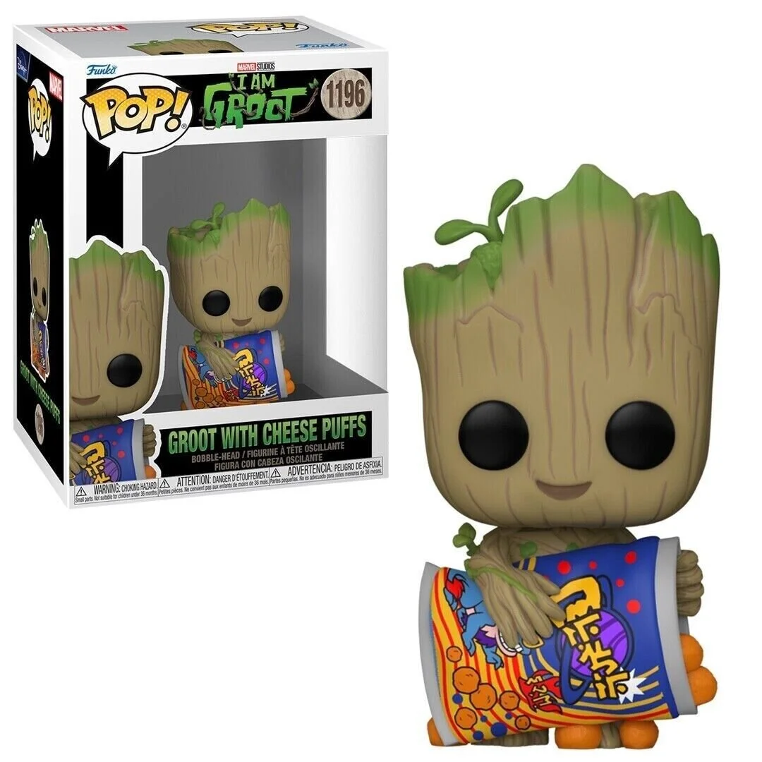 Фігурка Funko Pop Грут I am Groot Я Грут, Грут з сирними слойками Groot with Cheese Puffs Фанко поп 10 см №1196, фото №4