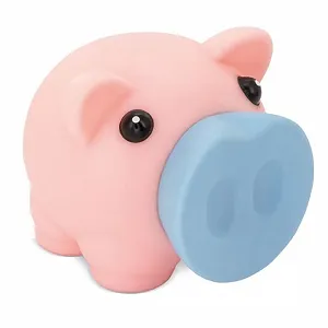 Копилка-поросенок из мягкой резины оригинальная детская Розово-голубая - Фото 1