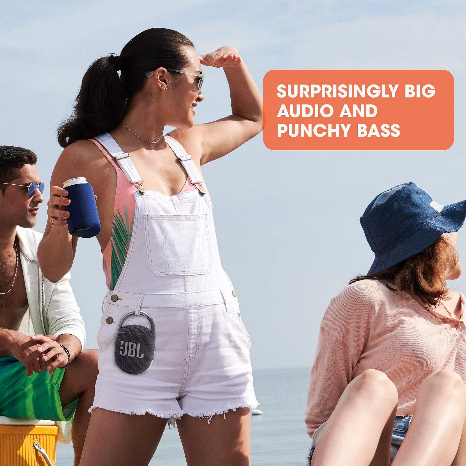 Колонка JBL Clip 4 Bluetooth Синяя Водонепроницаемая Портативная с Карабином до 10 часов беспроводной работы, фото №5