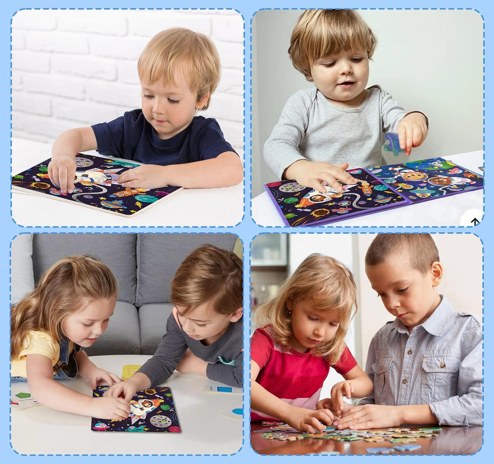 Магнітний пазл Homewit Космос 3-в-1 75 елементів 20-25-30 деталей, фото №6