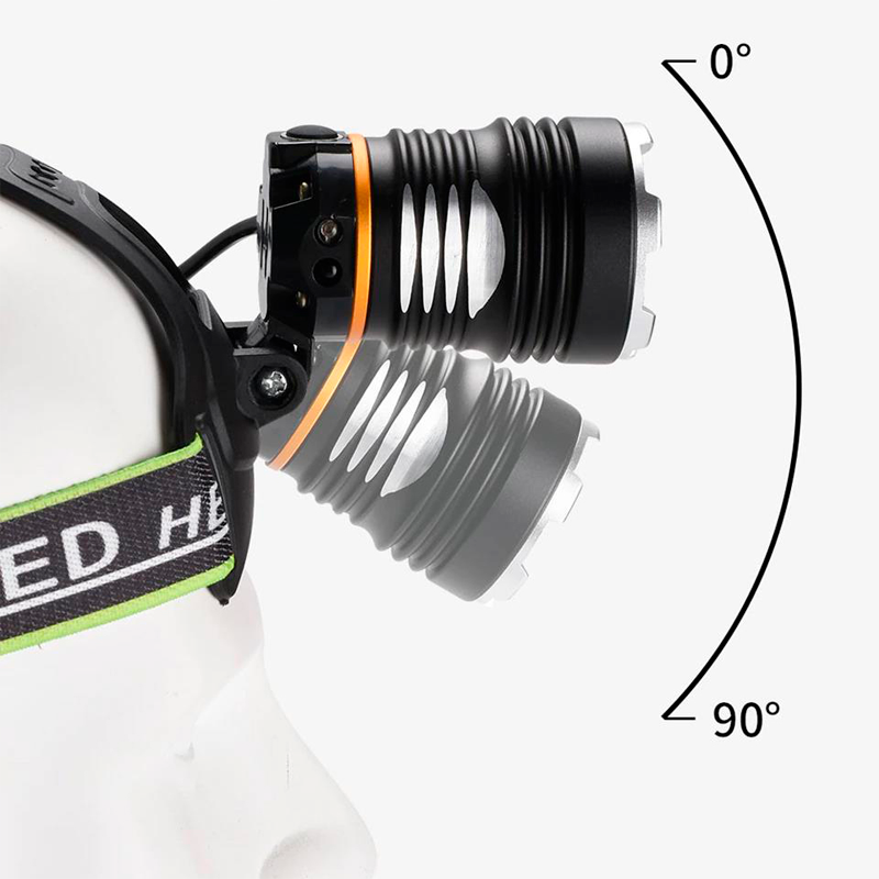 Сильний налобний світлодіод BL-A7 P50 АКБ 18650 х 2 шт zoom ЗУ micro USB, фото №8