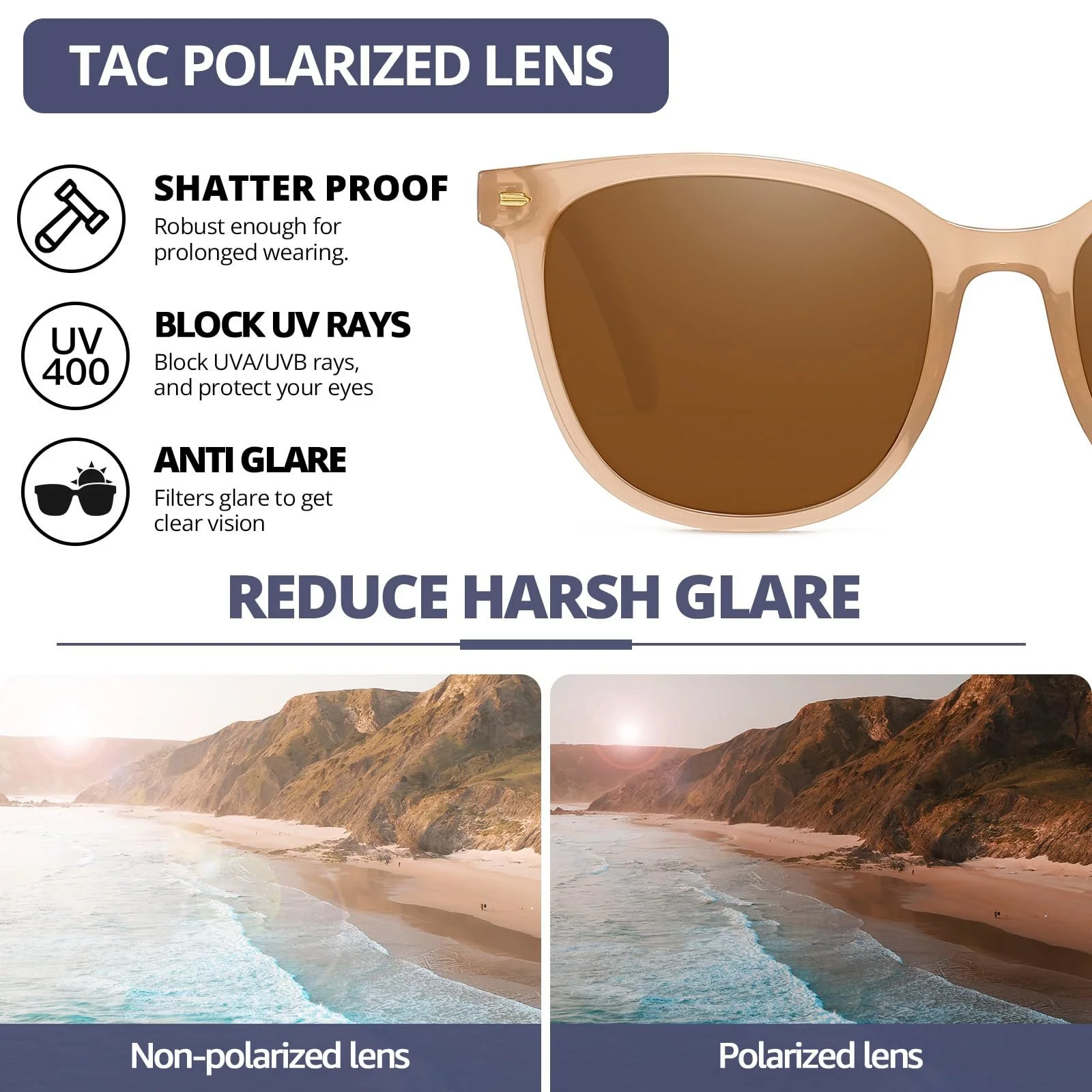 Сонцезахисні окуляри Жіночі Поляризовані Класичні SIPHEW UV400, 2 шт, фото №3 Сонцезахисні окуляри Жіночі Поляризовані Класичні SIPHEW UV400, 2 шт, фото №3