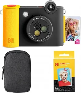 Цифровая камера мгновенной печати и Bluetooth фотопринтер Kodak Smile+ Starter Pack с чехлом и бумагой Zinc 20 листов Черная - Фото 1