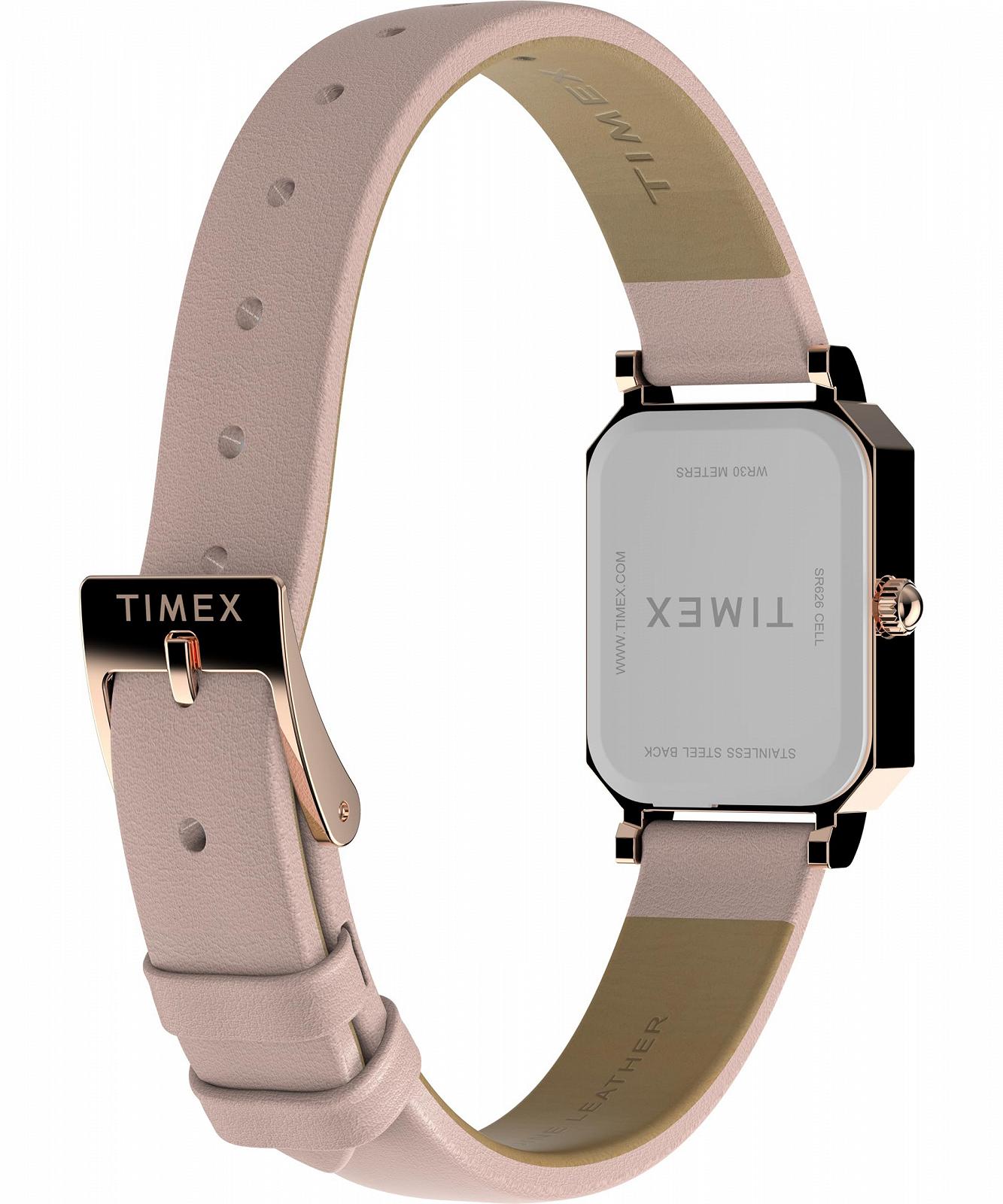 Жіночий годинник Timex Trend 21 мм Рожевий шкіряний ремінець Білий циферблат Корпус рожеве золото TW2Y01100, фото №5